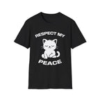 T-Shirt — 'RESPECT MY PEACE' Tired Cat Graphic Tee (Tired jokes)