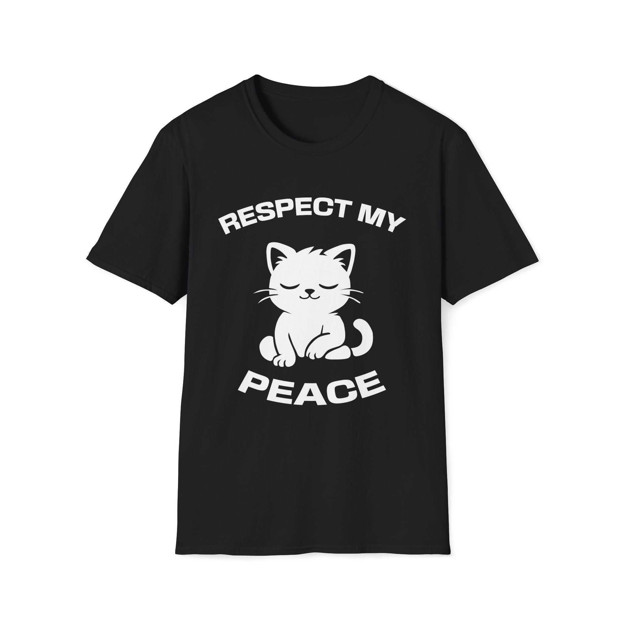 T-Shirt — 'RESPECT MY PEACE' Tired Cat Graphic Tee (Tired jokes)
