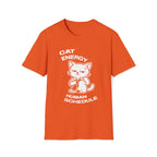 T-Shirt — 'CAT ENERGY HUMAN SCHEDULE' Tired Cat Graphic Tee (Tired jokes)
