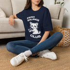 T-Shirt — 'ZERO BALANCE CLUB' Tired Cat Graphic Tee (Tired jokes)