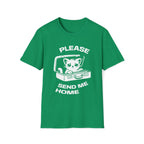 T-Shirt — 'PLEASE SEND ME HOME' Tired Cat Graphic Tee (Tired jokes)