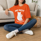 T-Shirt — 'Im NOT Your Therapist' Tired Cat Graphic Tee (Tired jokes)