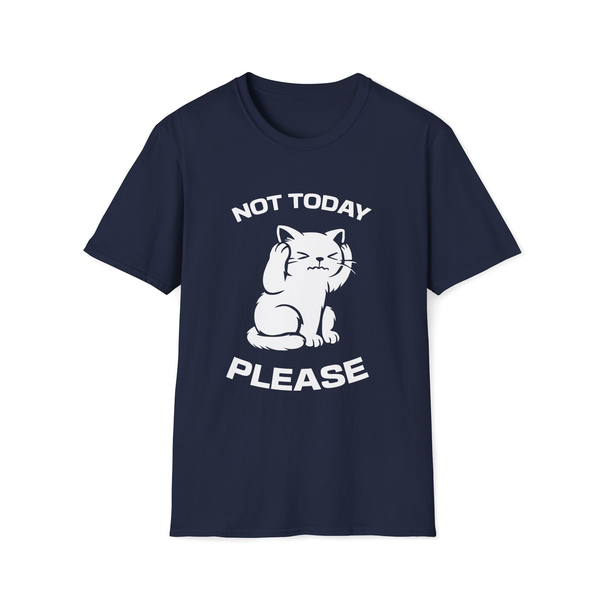 T-Shirt — 'Not Today Please' Tired Cat Graphic Tee (Tired jokes)