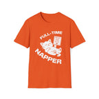 T-Shirt — 'Full Time Napper' Tired Cat Graphic Tee (Tired jokes)