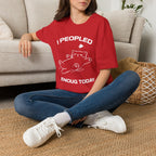 T-Shirt — 'I Peopled Enough Today' Tired Cat Graphic Tee (Tired jokes)