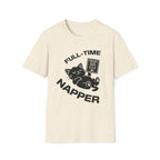 T-Shirt — 'Full Time Napper' Tired Cat Graphic Tee (Tired jokes)