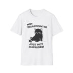 T-Shirt — 'Not Disappointed Just Not Surprised' Tired Cat Graphic Tee (Tired jokes)