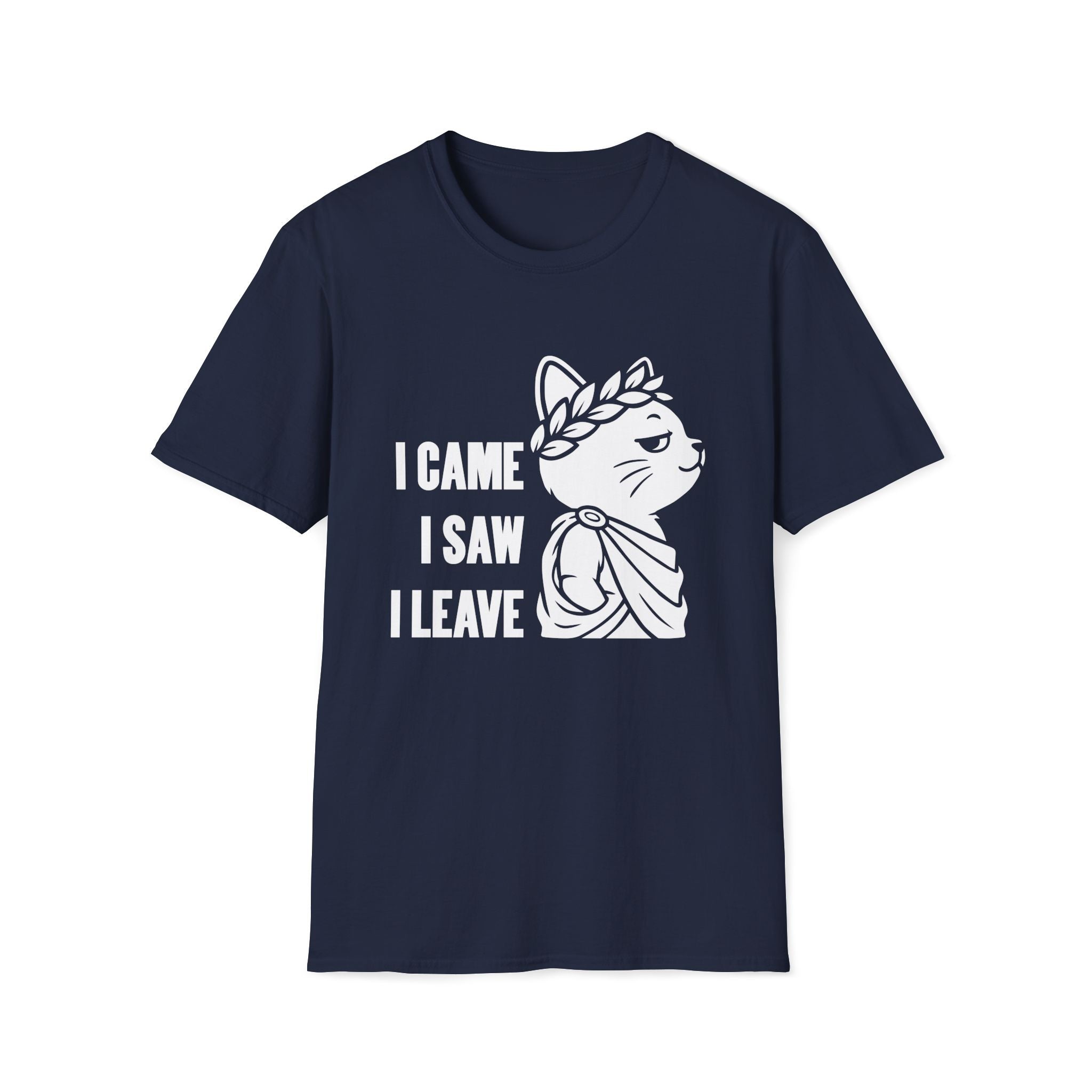 T-Shirt — 'I CAME I SAW I LEAVE' Tired Cat Graphic Tee (Tired jokes)