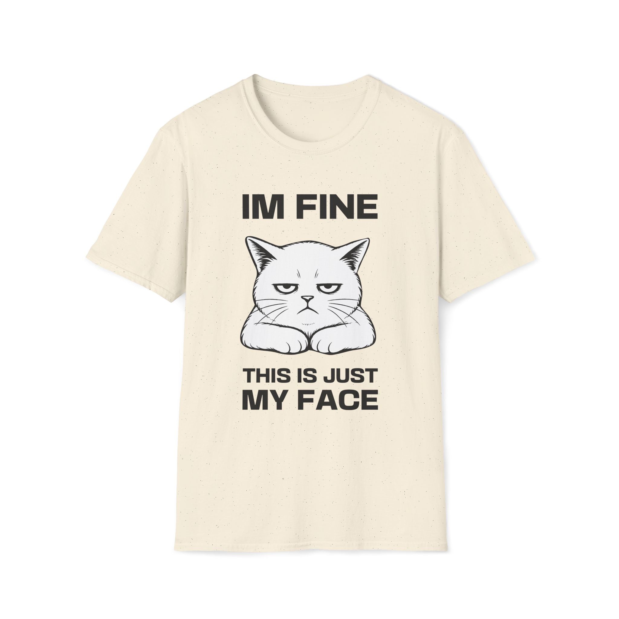 T-Shirt — 'IM FINE' Tired Cat Graphic Tee (This Is Just My Face)