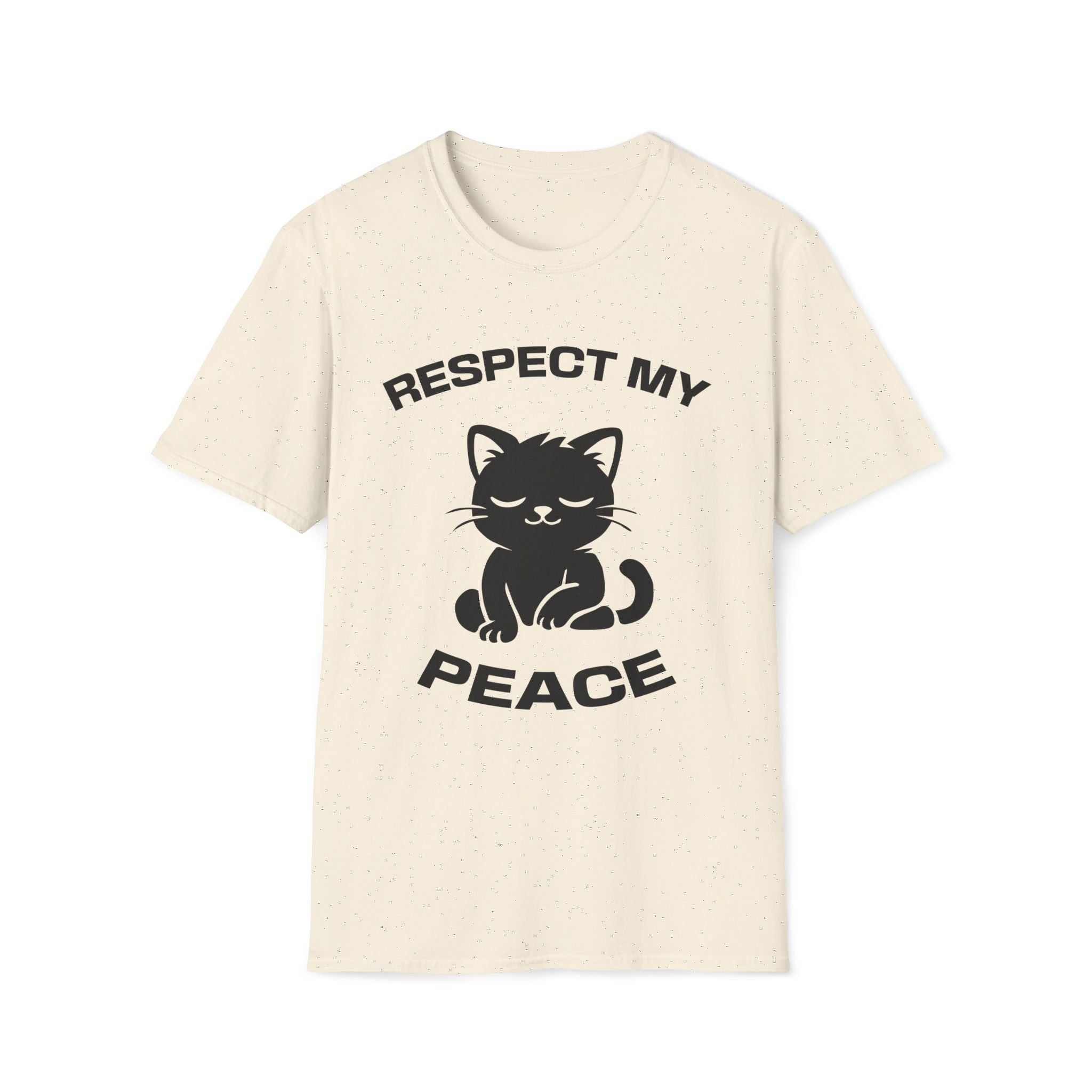 T-Shirt — 'RESPECT MY PEACE' Tired Cat Graphic Tee (Tired jokes)