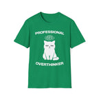 T-Shirt — 'Professional Overthinker' Tired Cat Graphic Tee (Tired jokes)