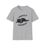 T-Shirt — 'Lightly Present' Tired Cat Graphic Tee (Tired jokes)