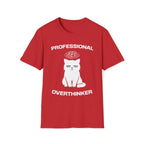 T-Shirt — 'Professional Overthinker' Tired Cat Graphic Tee (Tired jokes)