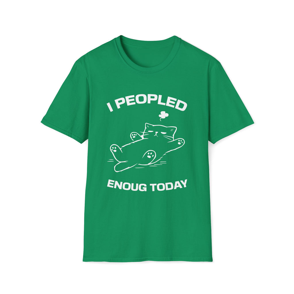 T-Shirt — 'I Peopled Enough Today' Tired Cat Graphic Tee (Tired jokes)