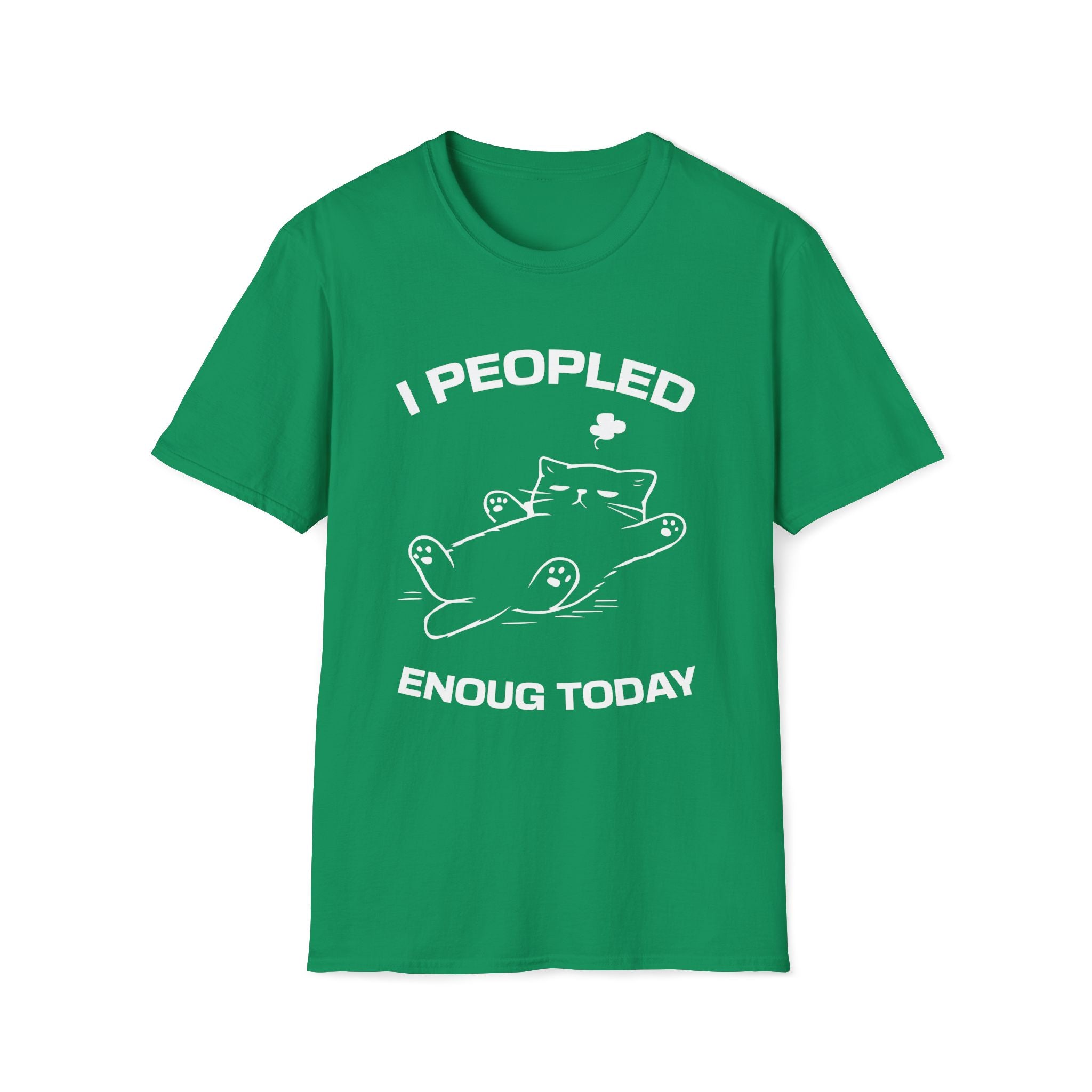 T-Shirt — 'I Peopled Enough Today' Tired Cat Graphic Tee (Tired jokes)