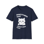 T-Shirt — 'ANOTHER DAY ANOTEHR TAX' Tired Cat Graphic Tee (Tired jokes)
