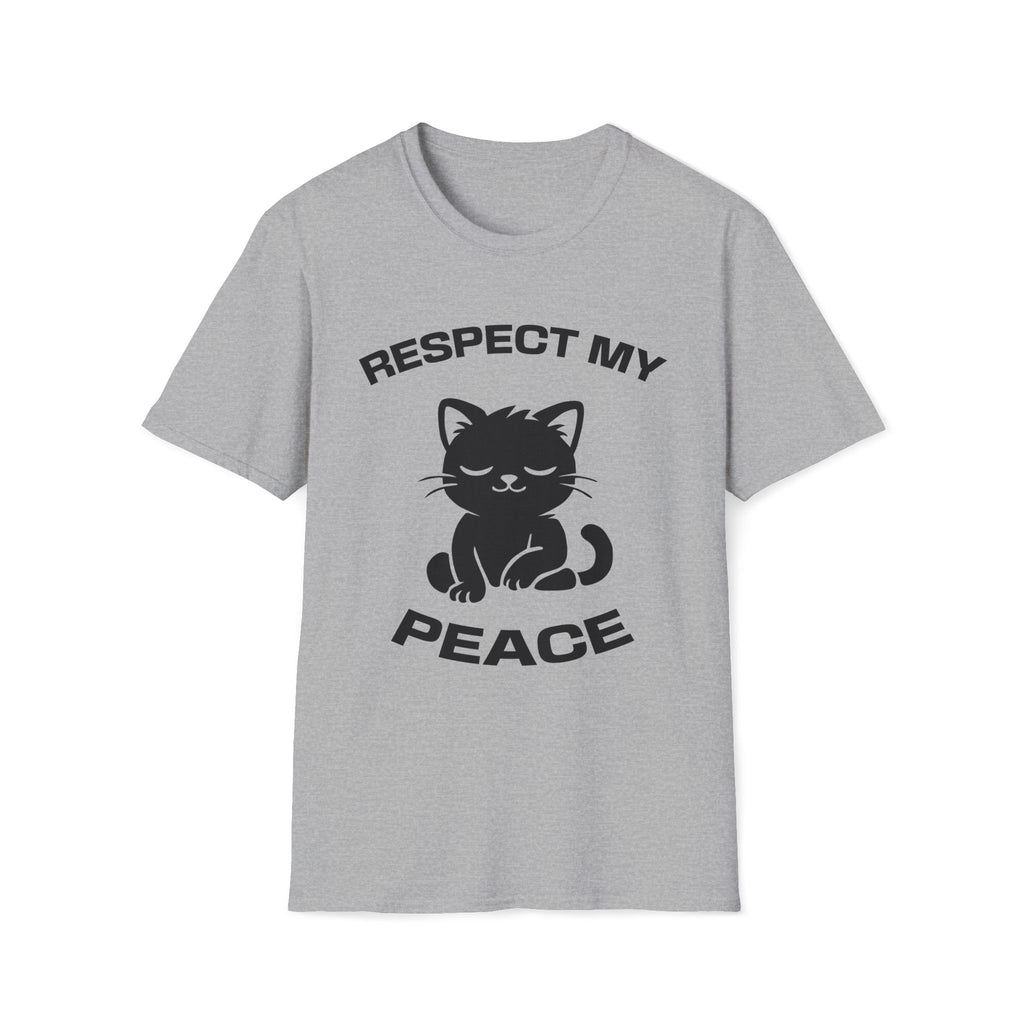 T-Shirt — 'RESPECT MY PEACE' Tired Cat Graphic Tee (Tired jokes)