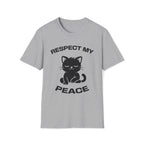 T-Shirt — 'RESPECT MY PEACE' Tired Cat Graphic Tee (Tired jokes)