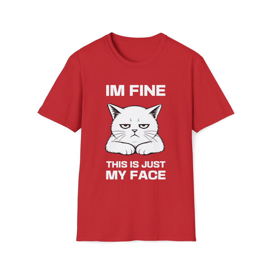 T-Shirt — 'IM FINE' Tired Cat Graphic Tee (This Is Just My Face)