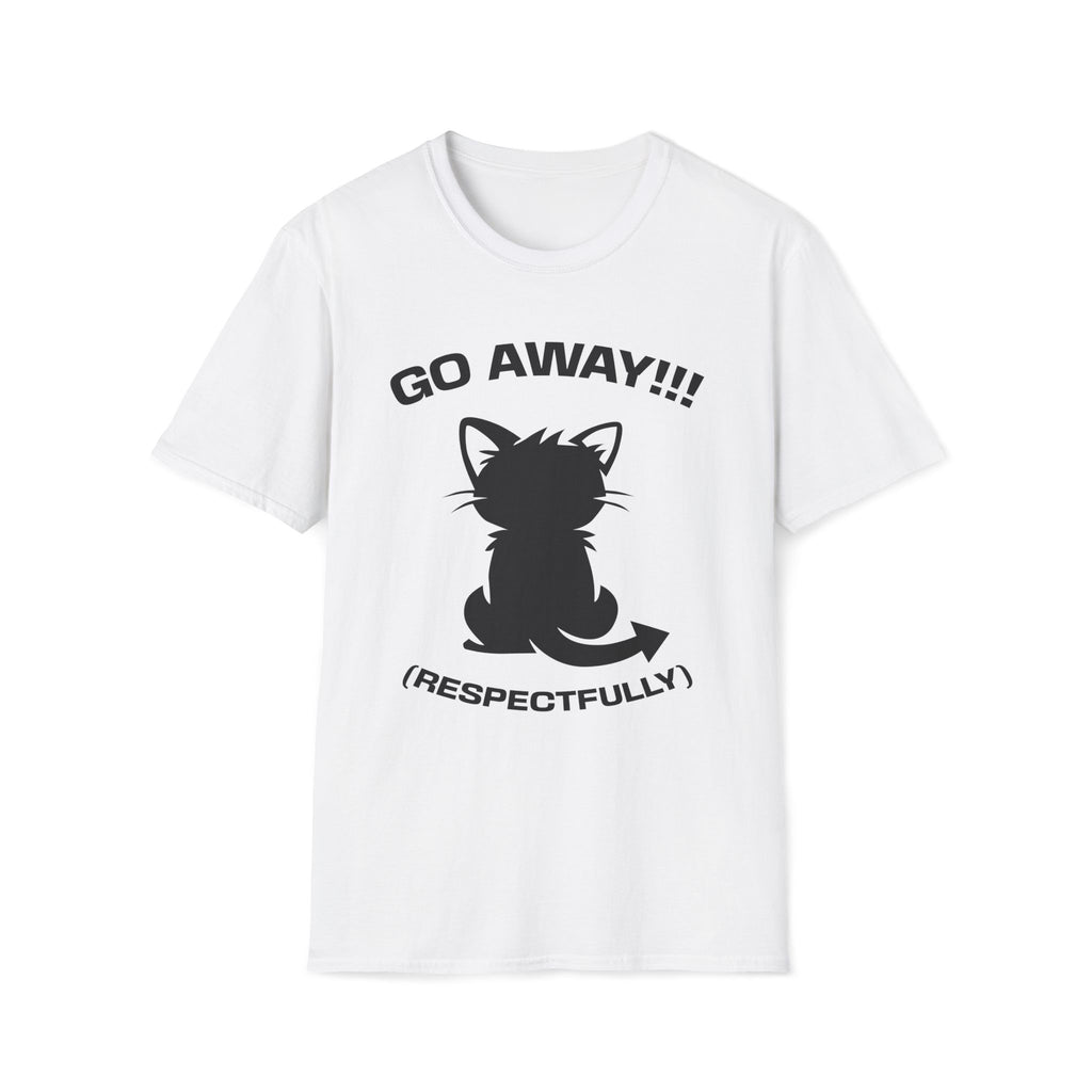 T-Shirt — 'GO AWAY RESPECTFULLY' Tired Cat Graphic Tee (Tired jokes)