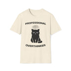 T-Shirt — 'Professional Overthinker' Tired Cat Graphic Tee (Tired jokes)