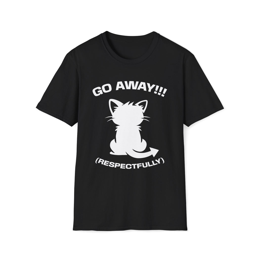 T-Shirt — 'GO AWAY RESPECTFULLY' Tired Cat Graphic Tee (Tired jokes)