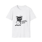 T-Shirt — 'AWAKED ANNOYED ALIVE' Tired Cat Graphic Tee (Tired jokes)