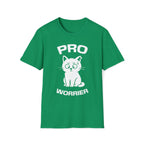 T-Shirt — 'Pro Worrier' Tired Cat Graphic Tee (Tired jokes)