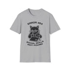 T-Shirt — 'ERROR 404 SOCIAL SKILLS NOT FOUND' Tired Cat Graphic Tee (Tired jokes)