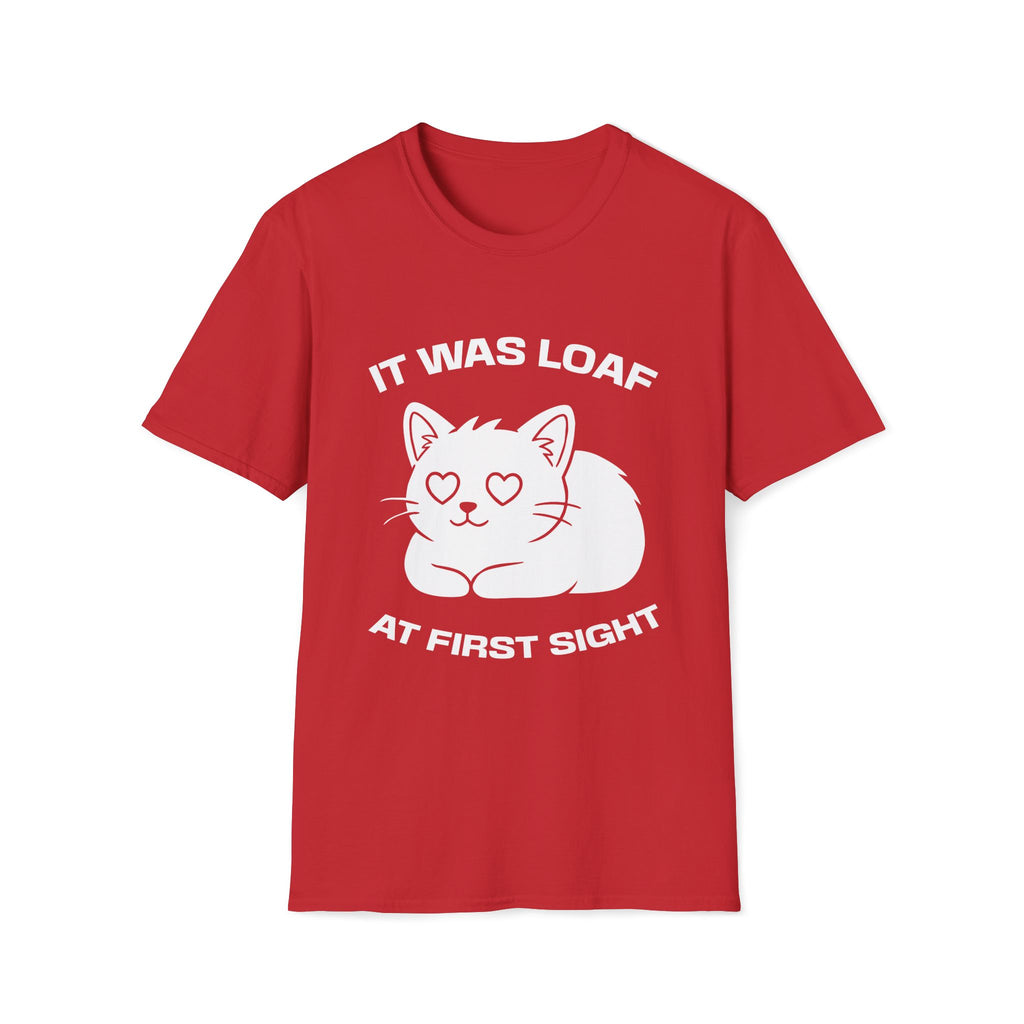 T-Shirt — 'IT WAS LOAF AT FIRST SIGHT' Tired Cat Graphic Tee (Tired jokes)