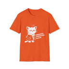 T-Shirt — 'AWAKED ANNOYED ALIVE' Tired Cat Graphic Tee (Tired jokes)