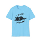 T-Shirt — 'Lightly Present' Tired Cat Graphic Tee (Tired jokes)