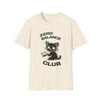T-Shirt — 'ZERO BALANCE CLUB' Tired Cat Graphic Tee (Tired jokes)