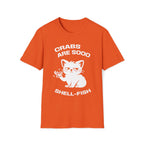 T-Shirt — 'CRABS ARE SO SHELL-FISH' Tired Cat Graphic Tee (Tired jokes)