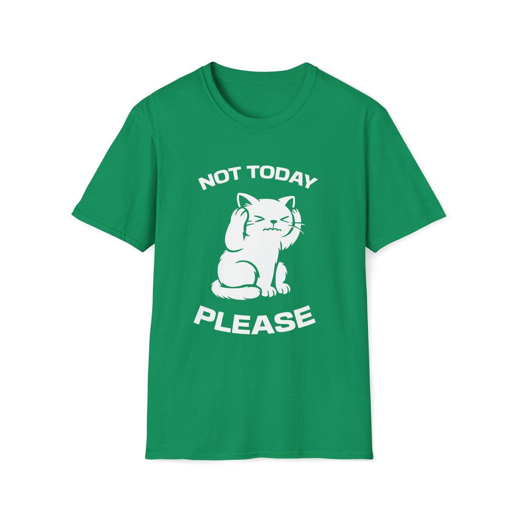 T-Shirt — 'Not Today Please' Tired Cat Graphic Tee (Tired jokes)