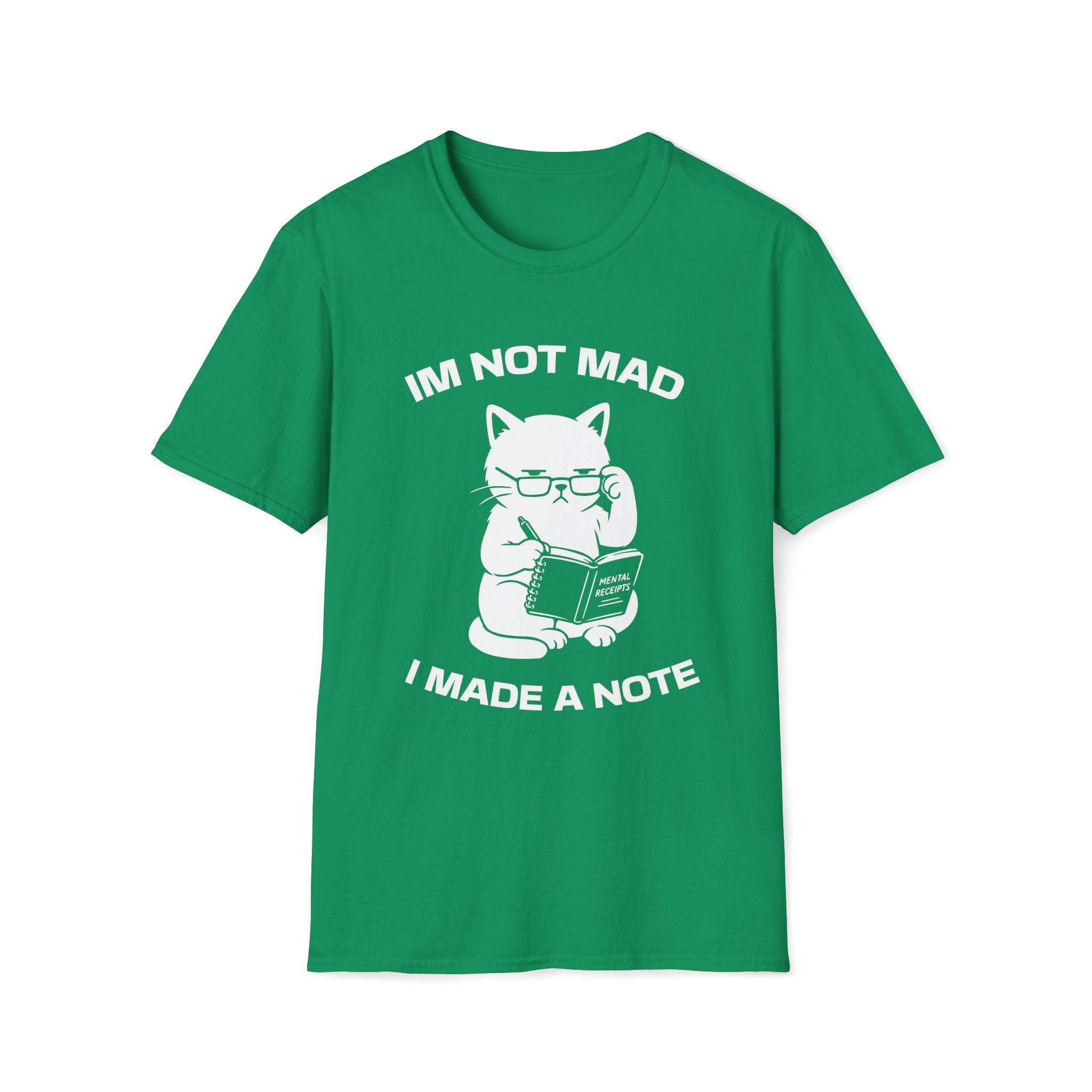 T-Shirt — 'Im not mad I made a note' Tired Cat Graphic Tee (Tired jokes)