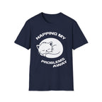 T-Shirt — 'NAPPING MY PROBLEMS AWAY' Tired Cat Graphic Tee (Tired jokes)