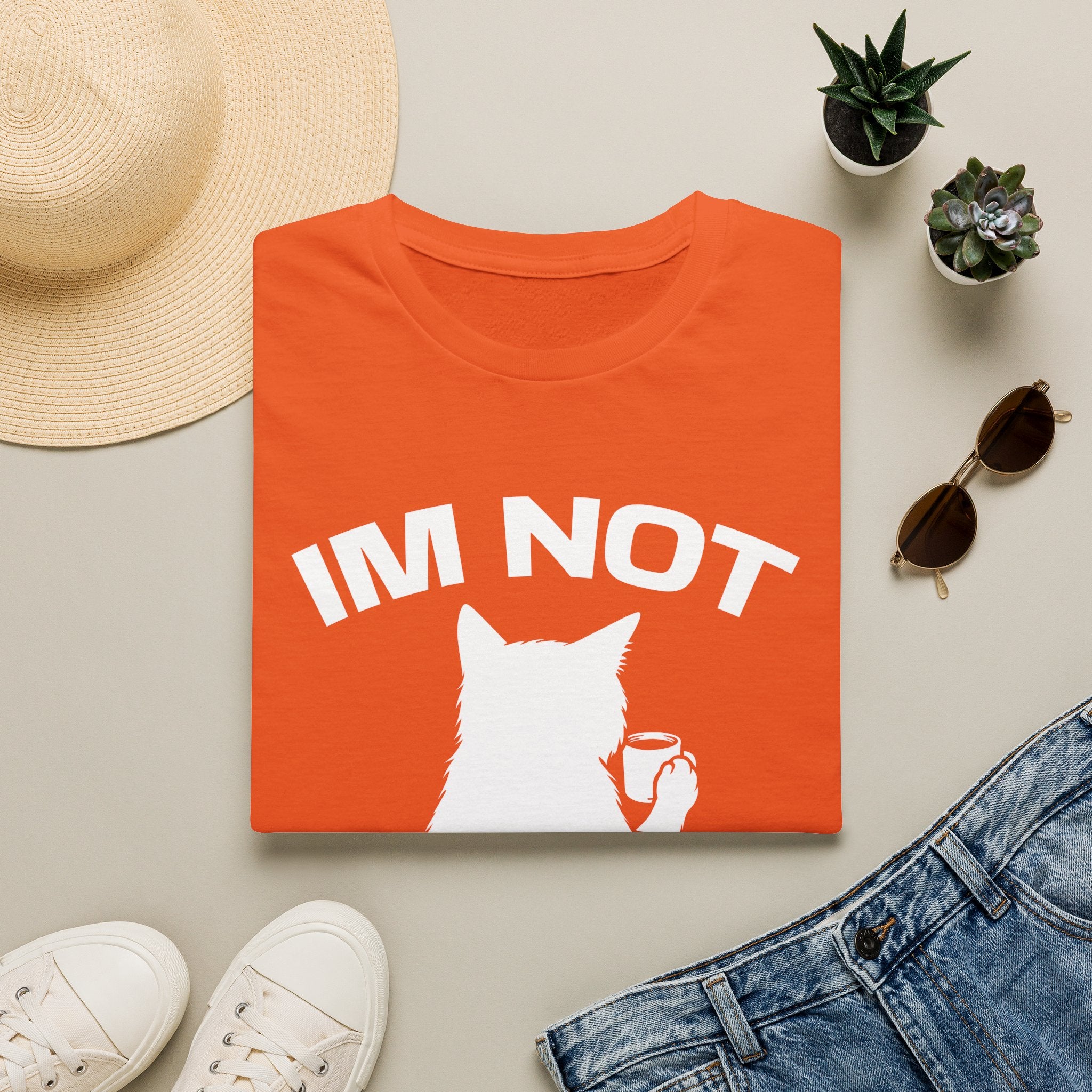 T-Shirt — 'Im NOT Your Therapist' Tired Cat Graphic Tee (Tired jokes)