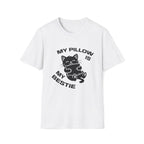 T-Shirt — 'My Pillow Is My Bestie' Tired Cat Graphic Tee (Tired jokes)