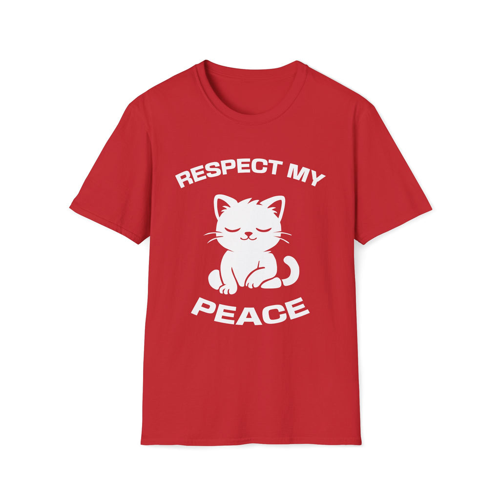 T-Shirt — 'RESPECT MY PEACE' Tired Cat Graphic Tee (Tired jokes)