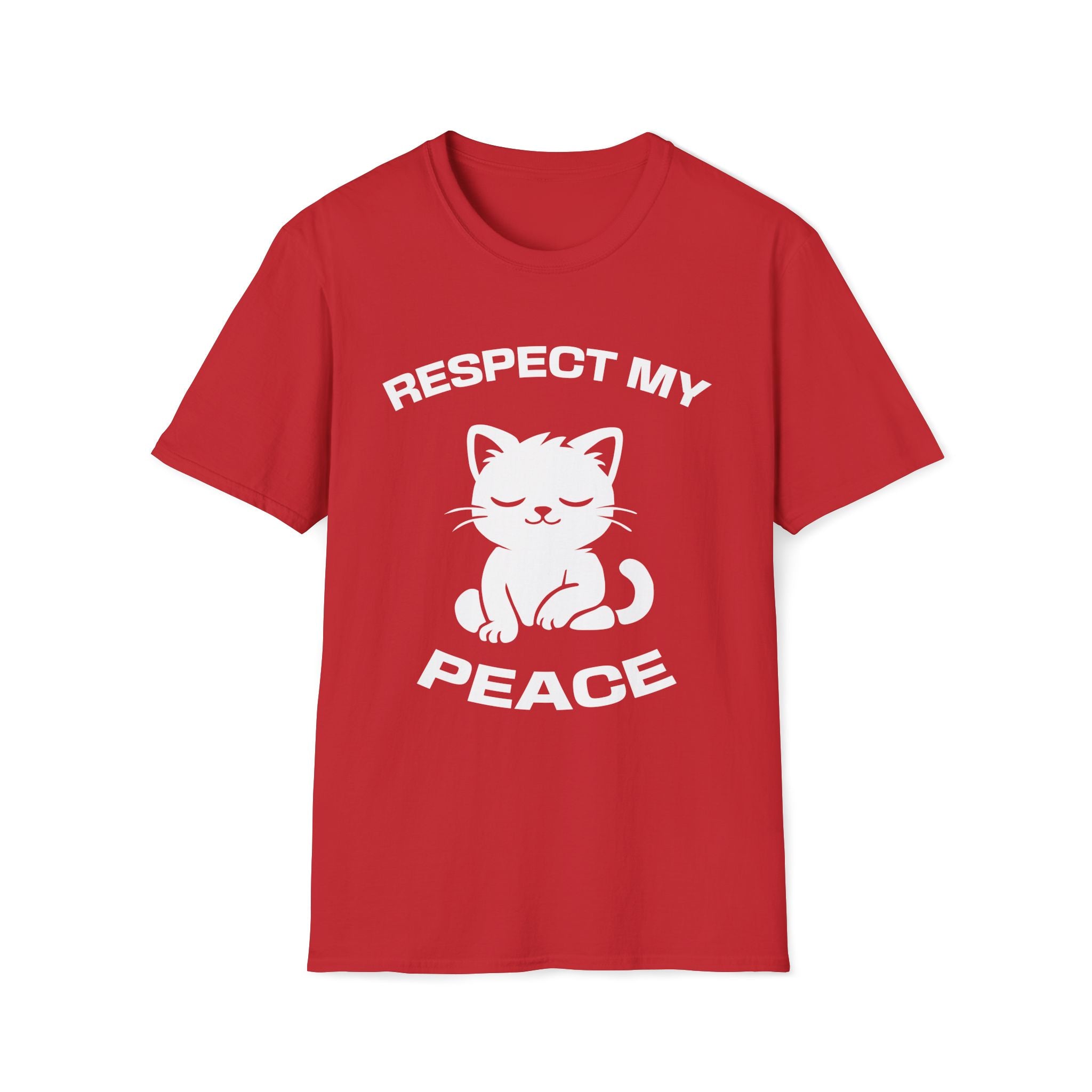 T-Shirt — 'RESPECT MY PEACE' Tired Cat Graphic Tee (Tired jokes)