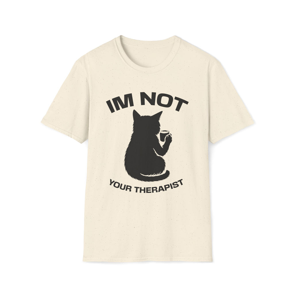 T-Shirt — 'Im NOT Your Therapist' Tired Cat Graphic Tee (Tired jokes)