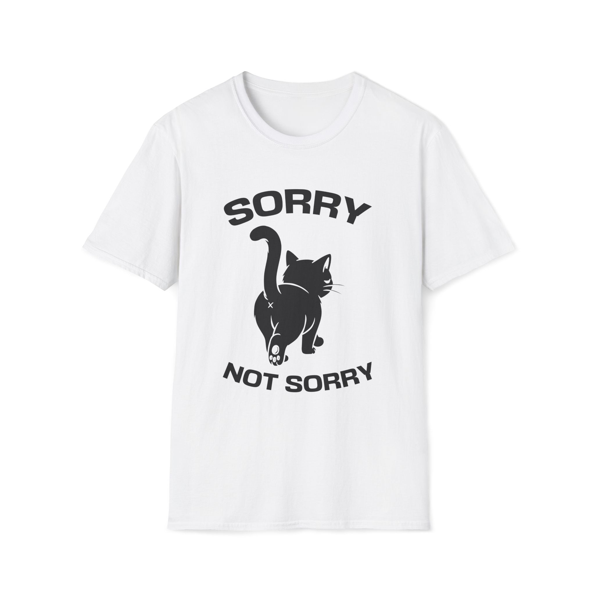 T-Shirt — 'Sorry Not Sorry' Tired Cat Graphic Tee (Tired jokes)
