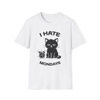 T-Shirt — 'I HATE MONDAYS ' Tired Cat Graphic Tee (Tired jokes)