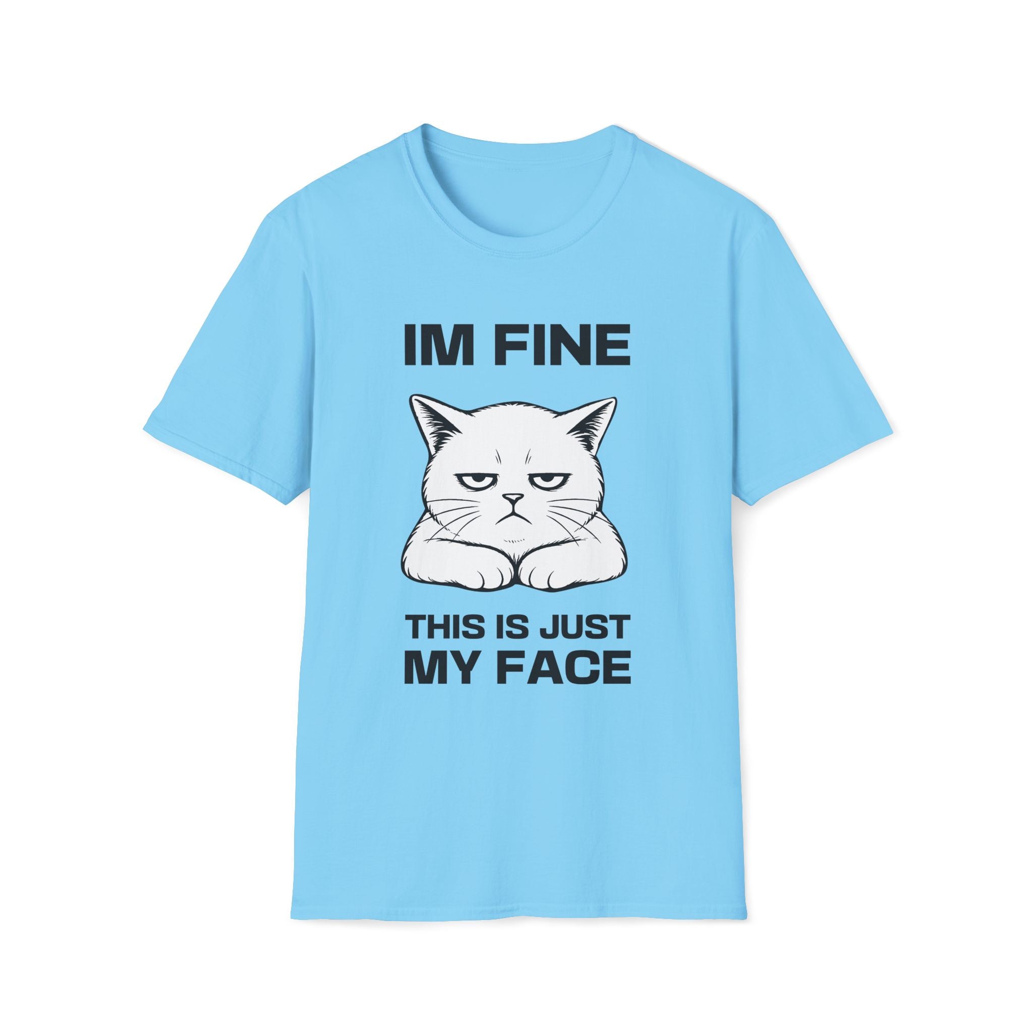 T-Shirt — 'IM FINE' Tired Cat Graphic Tee (This Is Just My Face)