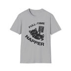 T-Shirt — 'Full Time Napper' Tired Cat Graphic Tee (Tired jokes)