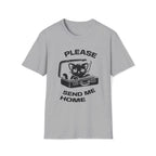 T-Shirt — 'PLEASE SEND ME HOME' Tired Cat Graphic Tee (Tired jokes)