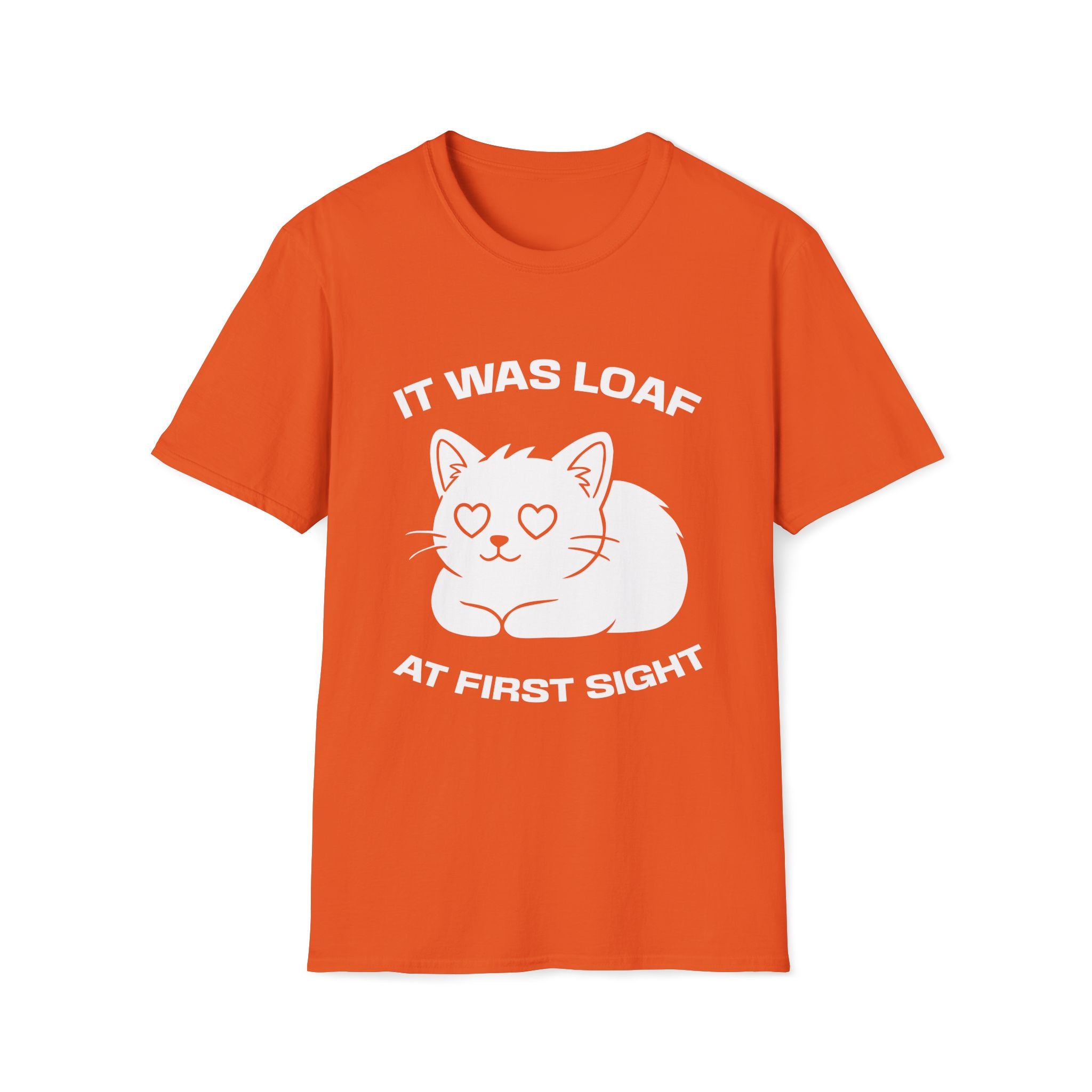 T-Shirt — 'IT WAS LOAF AT FIRST SIGHT' Tired Cat Graphic Tee (Tired jokes)