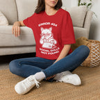 T-Shirt — 'ERROR 404 SOCIAL SKILLS NOT FOUND' Tired Cat Graphic Tee (Tired jokes)