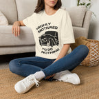 T-Shirt — 'HIGHLY MOTIVATED TO DO NOTHING' Tired Cat Graphic Tee (Tired jokes)